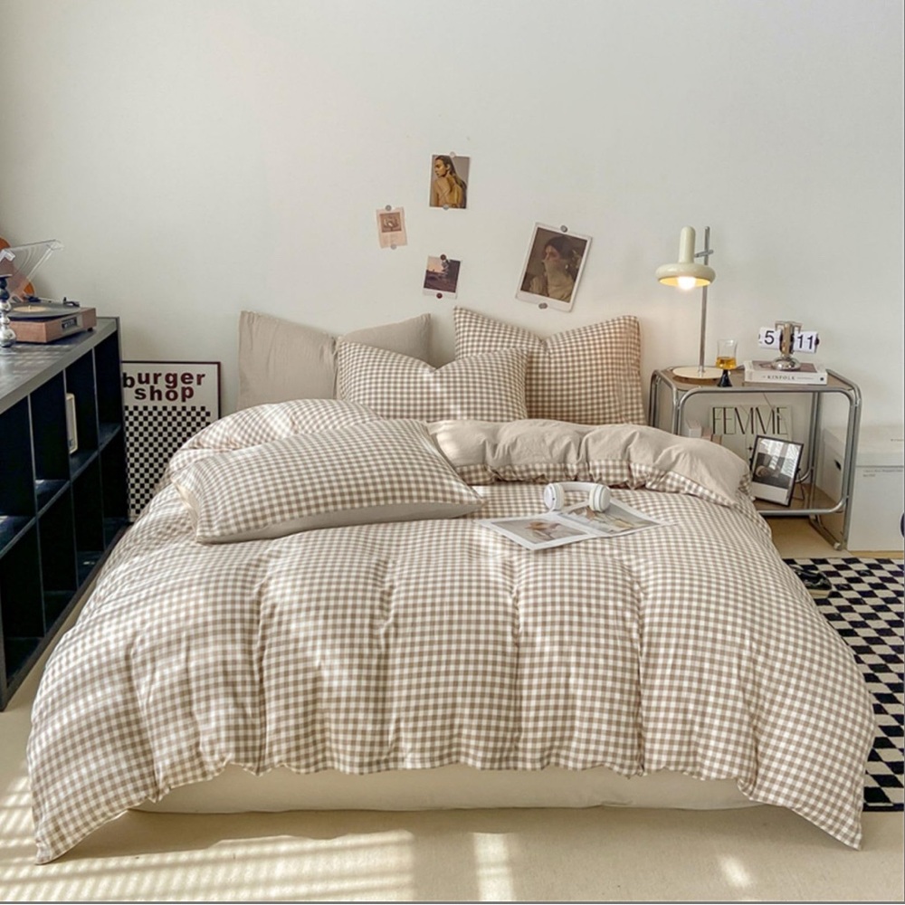 Cozy Gingham Checkered Duvet KING SIZE